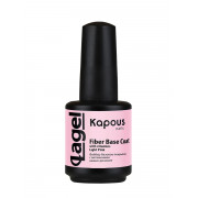 1743 Базовое покрытие с витамин.нежно-розовое «Fiber Base Coat with vitam. Light Pin» Lagel 15мл., Kapous