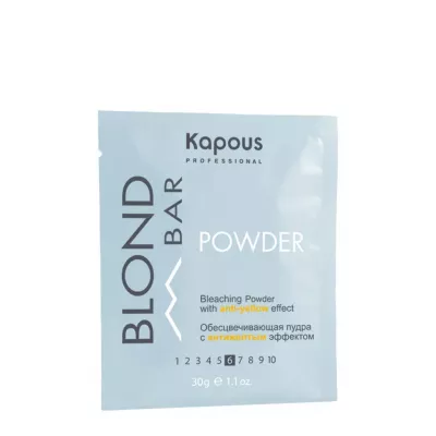 Обесцвечивающая пудра с антижелтым эффектом серии "Blond Bar" 30мл Обесцвечивающая пудра с антижелтым эффектом серии "Blond Bar" 30мл