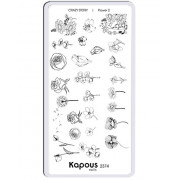 2374 Пластина для стемпинга Flower 2 «Crazy story», , шт