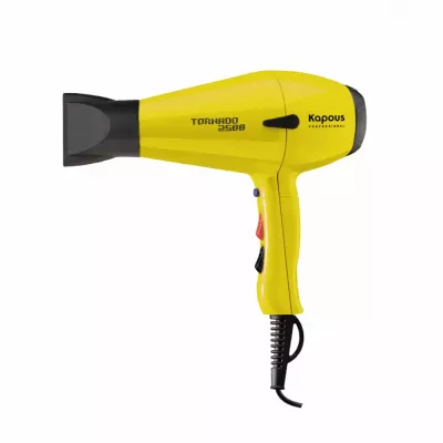 Фен профессиональный для укладки волос "Tornado 2500" Kapous желтый Фен профессиональный для укладки волос "Tornado 2500" Kapous желтый