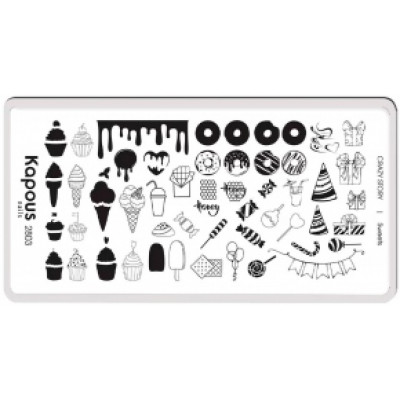 2803 Пластина для стемпинга Sweets «Crazy story», Kapous, шт 2803 Пластина для стемпинга Sweets «Crazy story», Kapous, шт