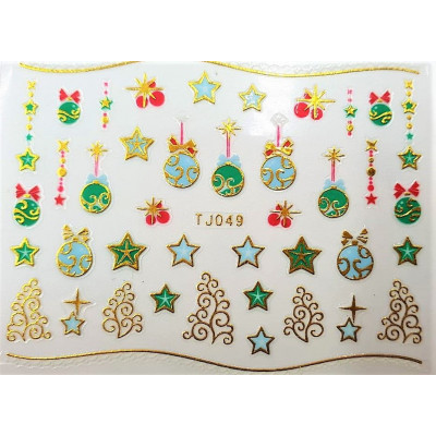 Наклейки для ногтей Новогоднее чудо TJ049 Наклейки для ногтей Новогоднее чудо TJ049