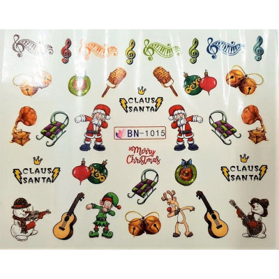 Наклейки для ногтей Новогоднее чудо BN1015 Наклейки для ногтей Новогоднее чудо BN1015