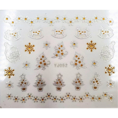 Наклейки для ногтей Новогоднее чудо YJ052 Наклейки для ногтей Новогоднее чудо YJ052