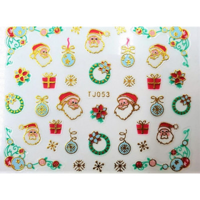 Наклейки для ногтей Новогоднее чудо TJ053 Наклейки для ногтей Новогоднее чудо TJ053