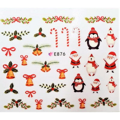 Наклейки для ногтей Новогоднее чудо E876 Наклейки для ногтей Новогоднее чудо E876