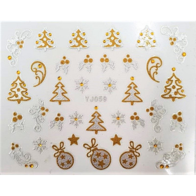 Наклейки для ногтей Новогоднее чудо YJ059 Наклейки для ногтей Новогоднее чудо YJ059