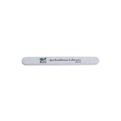 Пилка E.co Nails для ногтей прямая 100/180 серая Для влюблённых в своё дело Пилка E.co Nails для ногтей прямая 100/180 серая Для влюблённых в своё дело