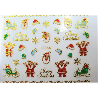 Наклейки для ногтей Новогоднее чудо TJ055 Наклейки для ногтей Новогоднее чудо TJ055