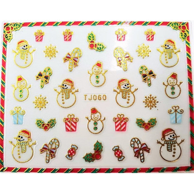 Наклейки для ногтей Новогоднее чудо TJ060 Наклейки для ногтей Новогоднее чудо TJ060