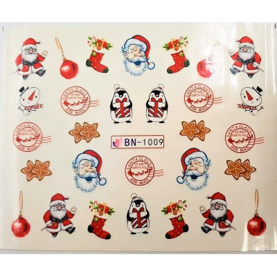 Наклейки для ногтей Новогоднее чудо BN1009 Наклейки для ногтей Новогоднее чудо BN1009
