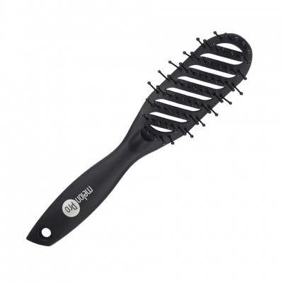 Щетка для укладки волос прорезиненное покрытие Soft-Touch Мelon Pro, 9 рядов, синий Щетка для укладки волос прорезиненное покрытие Soft-Touch Мelon Pro, 9 рядов, синий