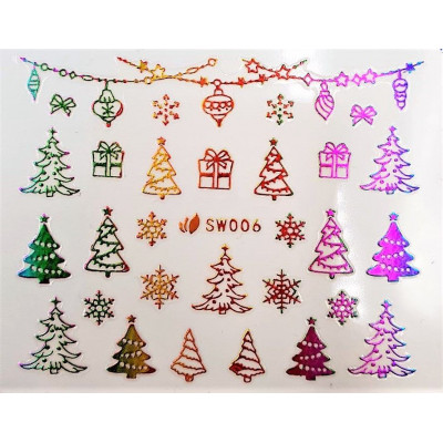 Наклейки для ногтей Новогоднее чудо SW006 Наклейки для ногтей Новогоднее чудо SW006