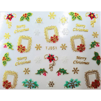 Наклейки для ногтей Новогоднее чудо TJ051 Наклейки для ногтей Новогоднее чудо TJ051
