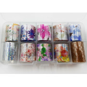 Фольга E.Co Nails с рисунокм в маленькой коробке (10 шт/уп.)