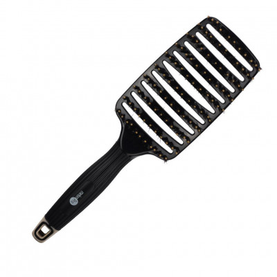 Щетка для волос Мelon Pro, нейлон и натуральная щетина на пластиковой основе, 9 рядов, 255*75мм Щетка для волос Мelon Pro, нейлон и натуральная щетина на пластиковой основе, 9 рядов, 255*75мм