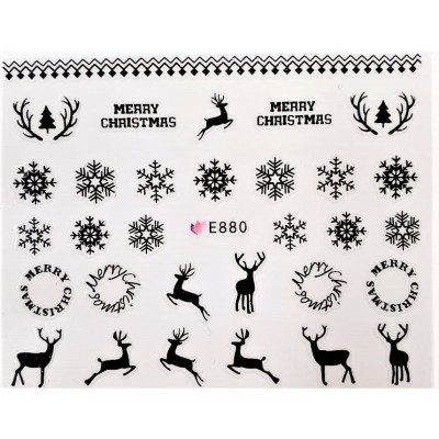 Наклейки для ногтей Новогоднее чудо E880 Наклейки для ногтей Новогоднее чудо E880