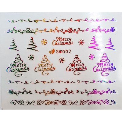 Наклейки для ногтей Новогоднее чудо SW002 Наклейки для ногтей Новогоднее чудо SW002