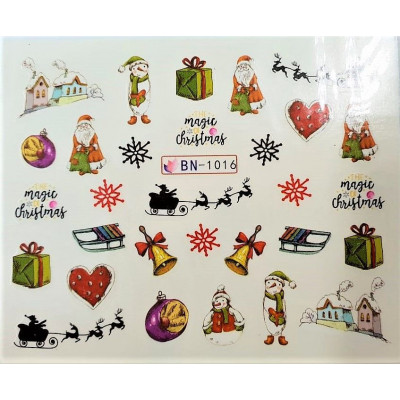 Наклейки для ногтей Новогоднее чудо BN1016 Наклейки для ногтей Новогоднее чудо BN1016