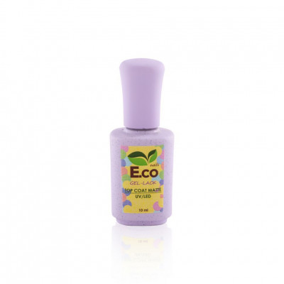 Верхнее матовое покрытие для гель-лака E.co Nails Top Matte 10 мл Верхнее матовое покрытие для гель-лака E.co Nails Top Matte 10 мл