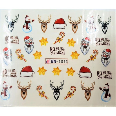 Наклейки для ногтей Новогоднее чудо BN1013 Наклейки для ногтей Новогоднее чудо BN1013