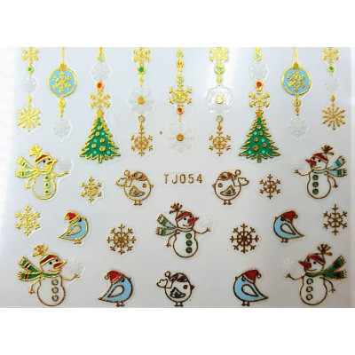 Наклейки для ногтей Новогоднее чудо TJ054 Наклейки для ногтей Новогоднее чудо TJ054