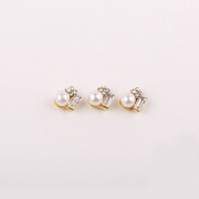 №09 Стразы E.Co Nails объёмные с золото, жемчужина (3шт)