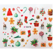 Наклейки для ногтей Новогоднее чудо E878