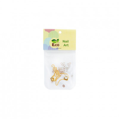 Дизайн E.co Nails для ногтей Микс цепочка, металлический квадрат, колечки Дизайн E.co Nails для ногтей Микс цепочка, металлический квадрат, колечки