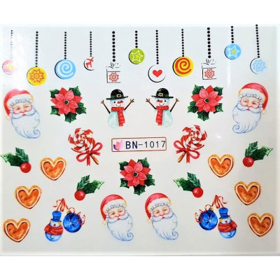 Наклейки для ногтей Новогоднее чудо BN1017 Наклейки для ногтей Новогоднее чудо BN1017