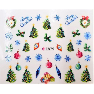 Наклейки для ногтей Новогоднее чудо E879 Наклейки для ногтей Новогоднее чудо E879