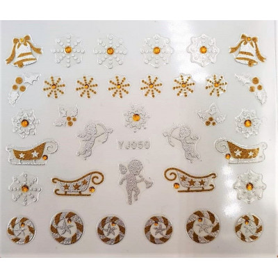 Наклейки для ногтей Новогоднее чудо YJ050 Наклейки для ногтей Новогоднее чудо YJ050