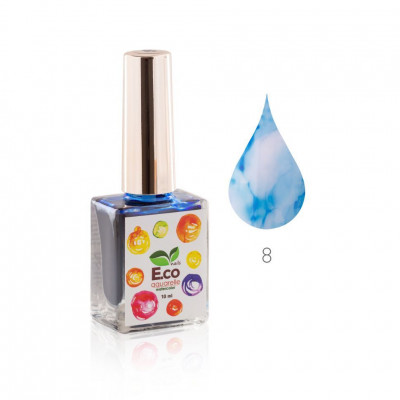 Акварель для дизайна ногтей E.co Nails Water Color №08 10 мл Акварель для дизайна ногтей E.co Nails Water Color №08 10 мл