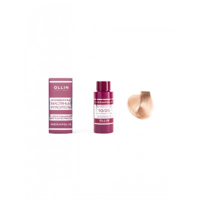 OLLIN MEGAPOLIS_ 10/26 светлый блондин розовый 50мл Безаммиачный масляный краситель для волос OLLIN MEGAPOLIS_ 10/26 светлый блондин розовый 50мл Безаммиачный масляный краситель для волос