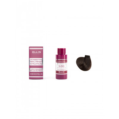 OLLIN MEGAPOLIS_ 5/00 светлый шатен глубокий 50мл Безаммиачный масляный краситель для волос OLLIN MEGAPOLIS_ 5/00 светлый шатен глубокий 50мл Безаммиачный масляный краситель для волос