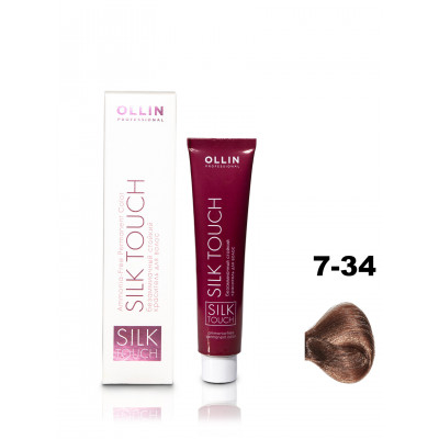 OLLIN SILK TOUCH 7/34 русый золотисто-медный 60мл Безаммиачный стойкий краситель для волос OLLIN SILK TOUCH 7/34 русый золотисто-медный 60мл Безаммиачный стойкий краситель для волос