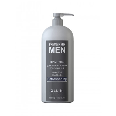 OLLIN PREMIER FOR MEN Шампунь для волос и тела освежающий 1000мл/ Shampoo Hair&Body Refreshening OLLIN PREMIER FOR MEN Шампунь для волос и тела освежающий 1000мл/ Shampoo Hair&Body Refreshening
