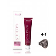 OLLIN SILK TOUCH 4/1 шатен пепельный 60мл Безаммиачный стойкий краситель для волос