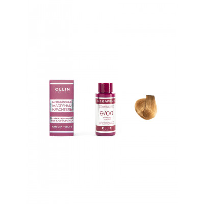 OLLIN MEGAPOLIS_ 9/00 блондин глубокий 50мл Безаммиачный масляный краситель для волос OLLIN MEGAPOLIS_ 9/00 блондин глубокий 50мл Безаммиачный масляный краситель для волос