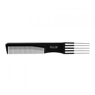 Расчёска карбоновая с металлической "вилкой", 19,2 см. OLLIN Professional Расчёска карбоновая с металлической "вилкой", 19,2 см. OLLIN Professional