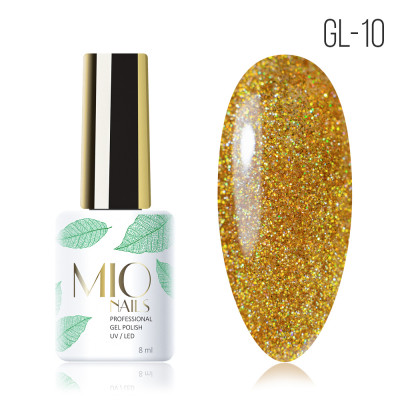Гель-лак MIO NAILS GL-10. Искрящийся золотой Гель-лак MIO NAILS GL-10. Искрящийся золотой