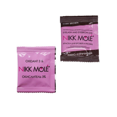 Nikk Mole краска+окислитель (саше), темно коричневая Nikk Mole краска+окислитель (саше), темно коричневая