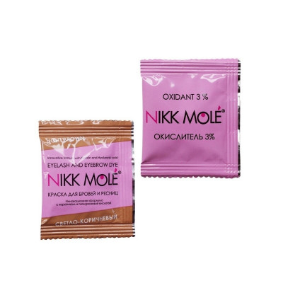 Nikk Mole краска+окислитель (саше), светло коричневая Nikk Mole краска+окислитель (саше), светло коричневая