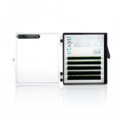 Ресницы Etssu цветные мини микс зеленые, Ресницы Etssu цветные мини микс зеленые,