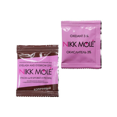 Nikk Mole краска+окислитель (саше), коричневый Nikk Mole краска+окислитель (саше), коричневый