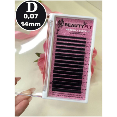 Ресницы Beautyfly (отдельные длины), D 0,07 14mm Ресницы Beautyfly (отдельные длины), D 0,07 14mm