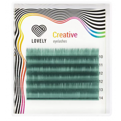 Ресницы Lovely мини микс Изумрудные, D 0,10 10-14mm Ресницы Lovely мини микс Изумрудные, D 0,10 10-14mm