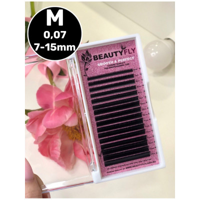 Ресницы Beautyfly (отдельные длины), M 0,07 14mm Ресницы Beautyfly (отдельные длины), M 0,07 14mm