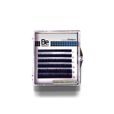 Ресницы Be Perfect Омбре Синие мини микс, C 0,10 7-12mm Ресницы Be Perfect Омбре Синие мини микс, C 0,10 7-12mm