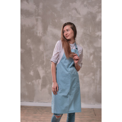 Фартук мастера и парикмахера Медея голубой Фартук мастера и парикмахера Медея голубой